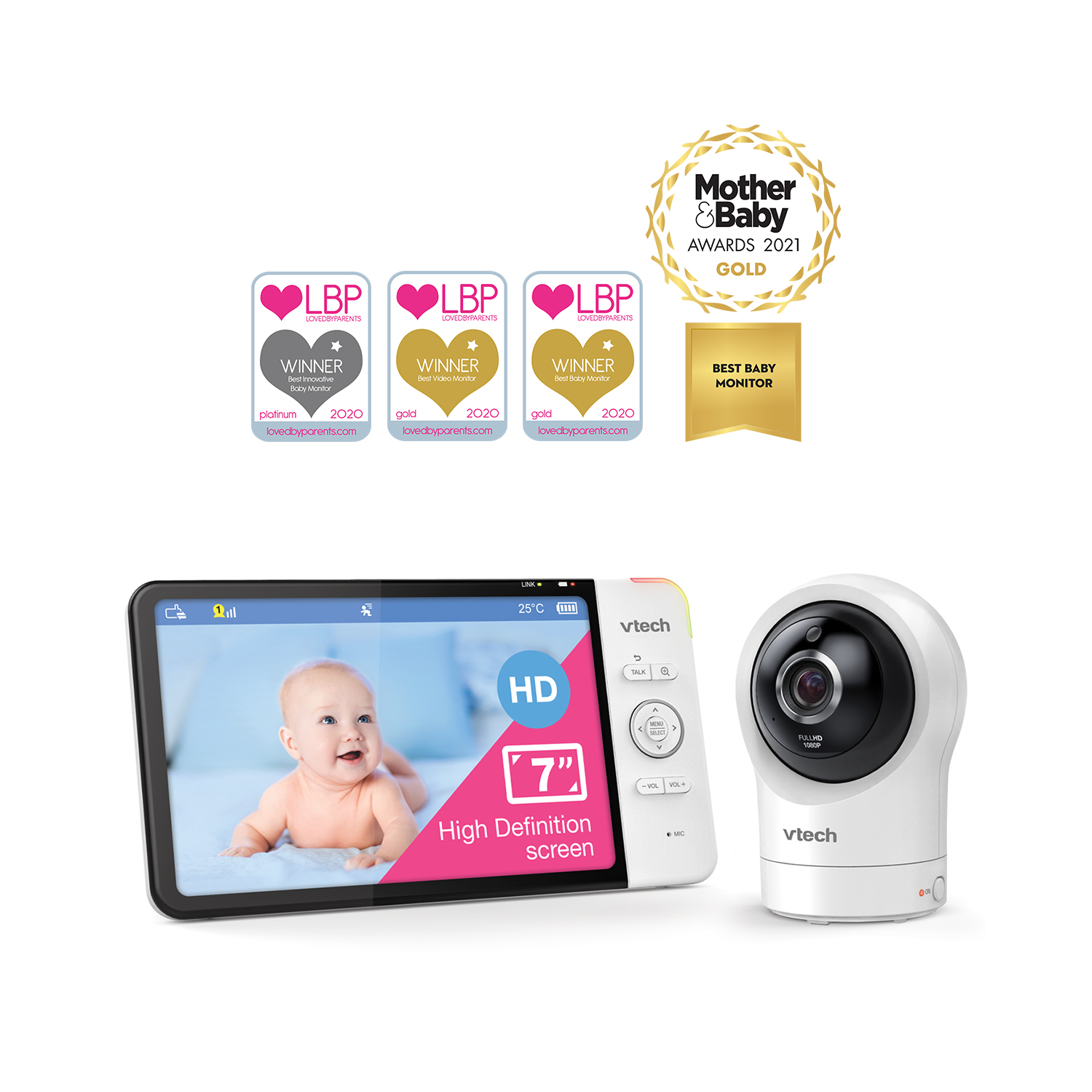 vtech 5 smart wifi 1080p pan and tilt monitor